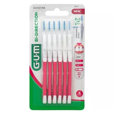 GUM Bi-Direction interdentalna četkica 1,2 mm roza, 6 kom