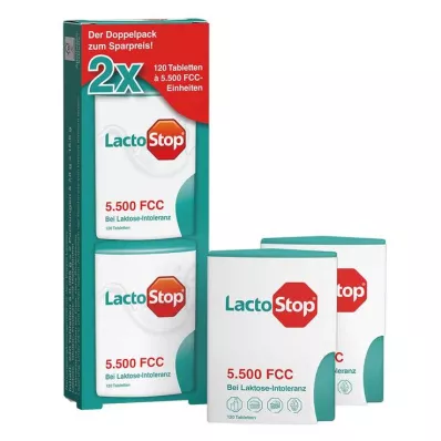Lactostop 5.500 FCC tableta klik dozator dvostruko pakiranje, 2x120 kom