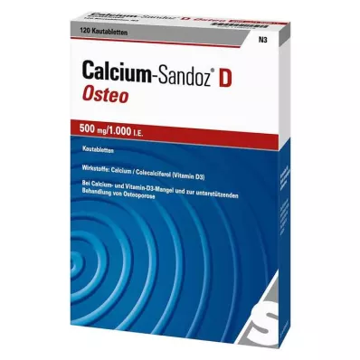 Calcium Sandoz D Osteo 500 mg / 1.000 IU tablete za žvakanje, 120 kom