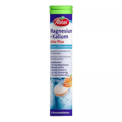 Abbey Magnesium + Potassium Active Plus šumeće tablete, 15 kom Abbey Magnesium + Potassium Active Plus šumeće tablete, 15 kom