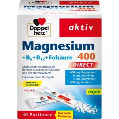 DOPPELHERZ Magnezij + B vitamini DIRECT pelete, 40 komada