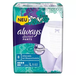 ALWAYS diskretne hlače za inkontinenciju plus L, 8 komada