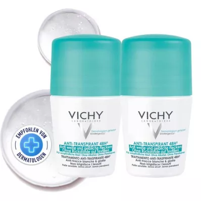 VICHY DEO Roll-on Anti Stains 48h, 2X50 ml