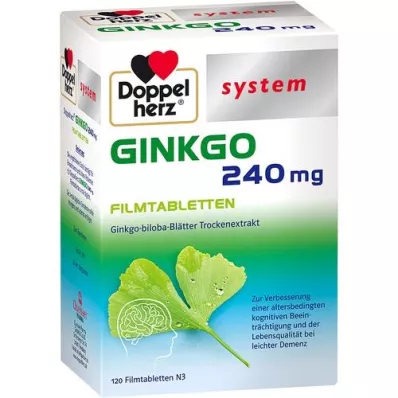 DOPPELHERZ Ginkgo 240 mg system filmom obložene tablete, 120 kom