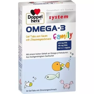 DOPPELHERZ Omega-3 Gel-Tabs obiteljski sustav, 60 kom