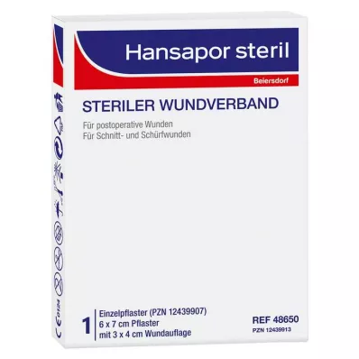 Hansapor sterilna obloga za rane 6x7 cm, 1 kom