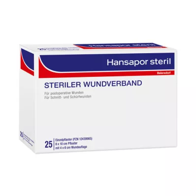 Hansapor sterilna obloga za rane 8x10 cm, 25 kom