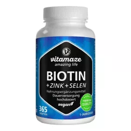 BIOTIN 10 mg visoka doza + cink + selen tablete, 365 kom