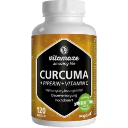 CURCUMA+PIPERIN+Vitamin C veganske kapsule, 120 kom