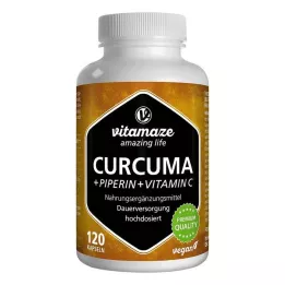 CURCUMA+PIPERIN+Vitamin C veganske kapsule, 120 kom
