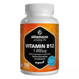 VITAMIN B12 1000 µg veganske tablete visoke doze, 180 kom