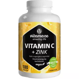 VITAMIN C 1000 mg visoka doza + cink veganske tablete, 180 kom