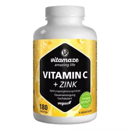 VITAMIN C 1000 mg visoka doza + cink veganske tablete, 180 kom
