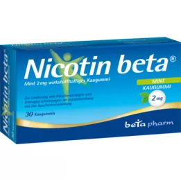 NICOTIN beta Mint 2 mg aktivne tvari žvakaće gume, 30 kom