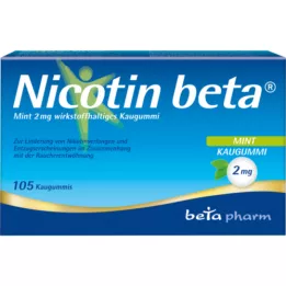 NICOTIN beta Mint 2 mg aktivni sastojak žvakaća guma, 105 kom