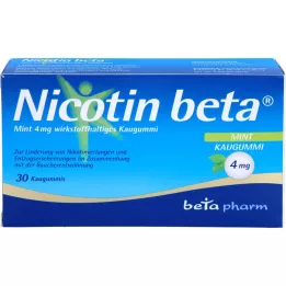 NICOTIN beta Mint 4 mg aktivne tvari žvakaće gume, 30 kom