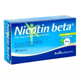 NICOTIN beta Mint 4 mg aktivne tvari žvakaće gume, 30 kom