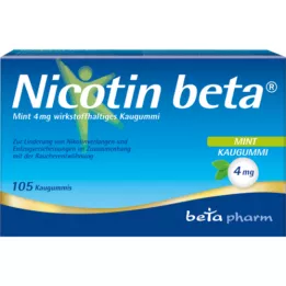 NICOTIN beta Mint 4 mg aktivni sastojak žvakaća guma, 105 kom