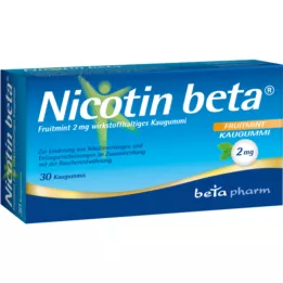 NICOTIN beta Fruitmint 2 mg aktivni sastojak žvakaća guma, 30 kom