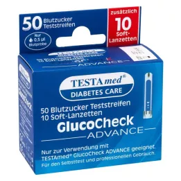 TESTAMED GlucoCheck Advance 50 test str.m.10 koplje, 1 p
