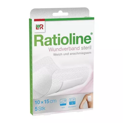 RATIOLINE Obloga za rane 15x10 cm sterilna, 5 kom
