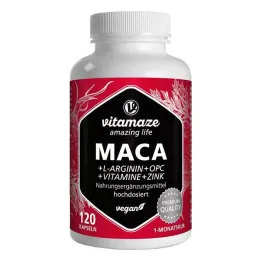 MACA 10:1 visoka doza + L-arginin +OPC+ Vit.vegan kapsule, 120 kom
