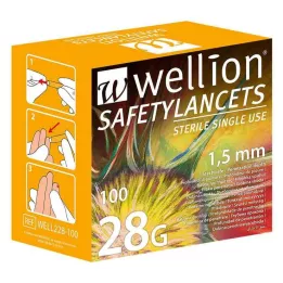 WELLION Sigurnosne lancete 28 G jednokratne sigurnosne koplje, 100 komada