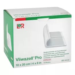 VLIWAZELL Pro superabsorb.Kompr.sterile 10x20 cm, 10 kom