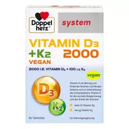 Doppelherz Vitamin D3 2000 + K2 sustav tablete, 60 kom