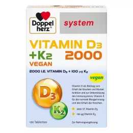 Doppelherz Vitamin D3 2000 + K2 sistem tablete, 120 kom