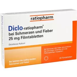 DICLO-RATIOPHARM protiv boli i vrućice 25 mg FTA, 20 kom