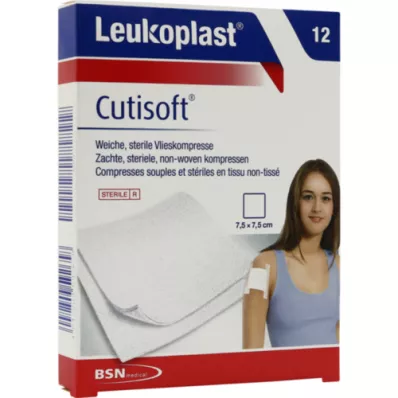 LEUKOPLAST Cutisoft flis kompr.7,5x7,5 cm sterilni, 12 kom