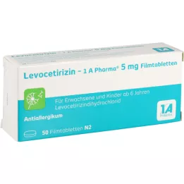 LEVOCETIRIZIN-1A Pharma 5 mg filmom obložene tablete, 50 kom