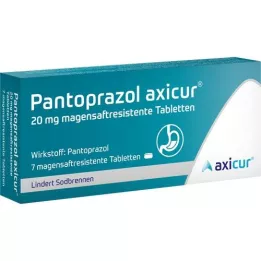 PANTOPRAZOL axicur 20 mg tablete želučanog soka, 7 kom