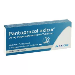 PANTOPRAZOL axicur 20 mg tablete želučanog soka, 7 kom