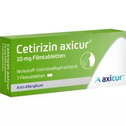 CETIRIZIN axicur 10 mg filmom obložene tablete, 7 kom