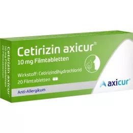 CETIRIZIN axicur 10 mg filmom obložene tablete, 20 kom