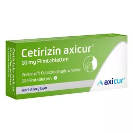 CETIRIZIN axicur 10 mg filmom obložene tablete, 20 kom