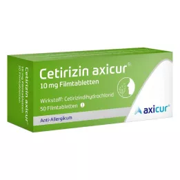 CETIRIZIN axicur 10 mg filmom obložene tablete, 50 kom