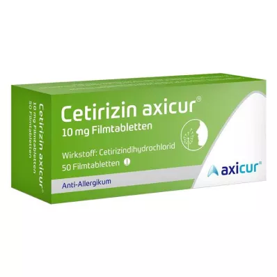 CETIRIZIN axicur 10 mg filmom obložene tablete, 50 kom CETIRIZIN axicur 10 mg filmom obložene tablete, 50 kom