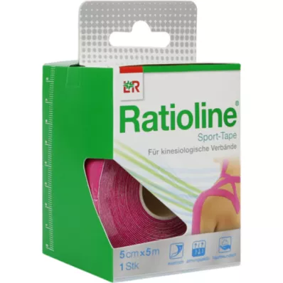 RATIOLINE Sportska traka 5 cmx5 m roza, 1 kom