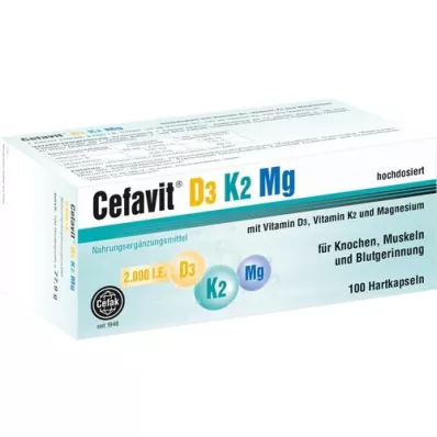 CEFAVIT D3 K2 Mg 2.000 IU tvrde kapsule, 100 kom