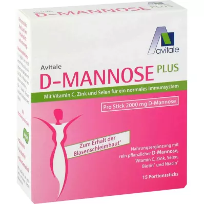 D-MANNOSE PLUS 2000 mg stickovi s vitaminima i mineralima, 15X2,47 g