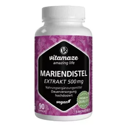 MARIENDISTEL Ekstrakt od 500 mg veganske kapsule visoke doze, 90 kom