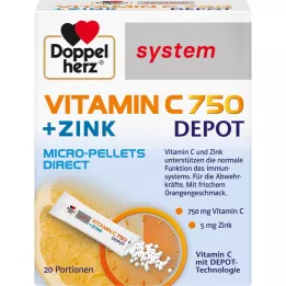 DOPPELHERZ Vitamin C 750 Depot sistem pelete, 20 kom