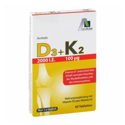 Vitamin D3+K2 2000 IU, 60 kom