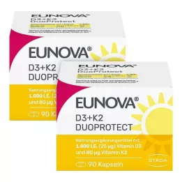 EUNOVA DuoProtect D3+K2 1.000 IU/80 μg kombinacija kapsula, 2X90 kom