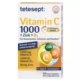 TETESEPT Vitamin C 1.000+cink+D3 1.000 IU tablete, 30 kom