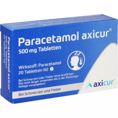 PARACETAMOL axicur 500 mg tablete, 20 kom