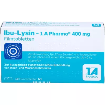 IBU-LYSIN 1A Pharma 400 mg filmom obložene tablete, 10 kom